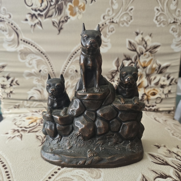 Antique Bronze Boston Terrier Bookends *READ DESCRIPTION* - Picture 4 of 14